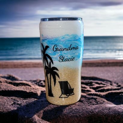 Add your name beach theme tumbler Gravesfamilycreations