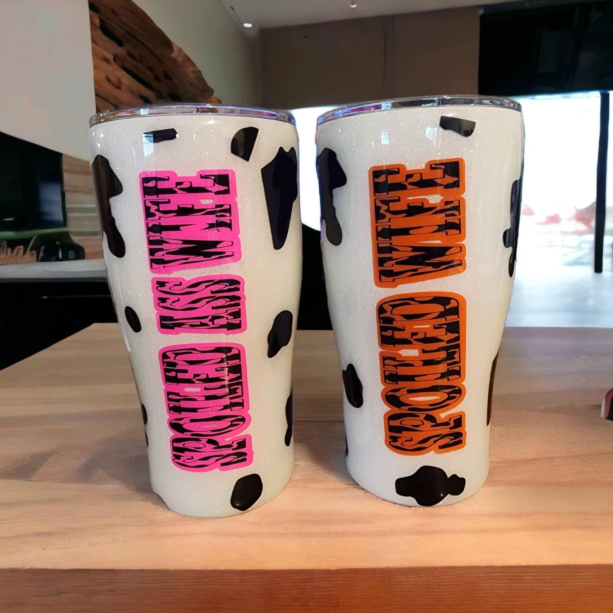 Custom cow print tumbler Gravesfamilycreations
