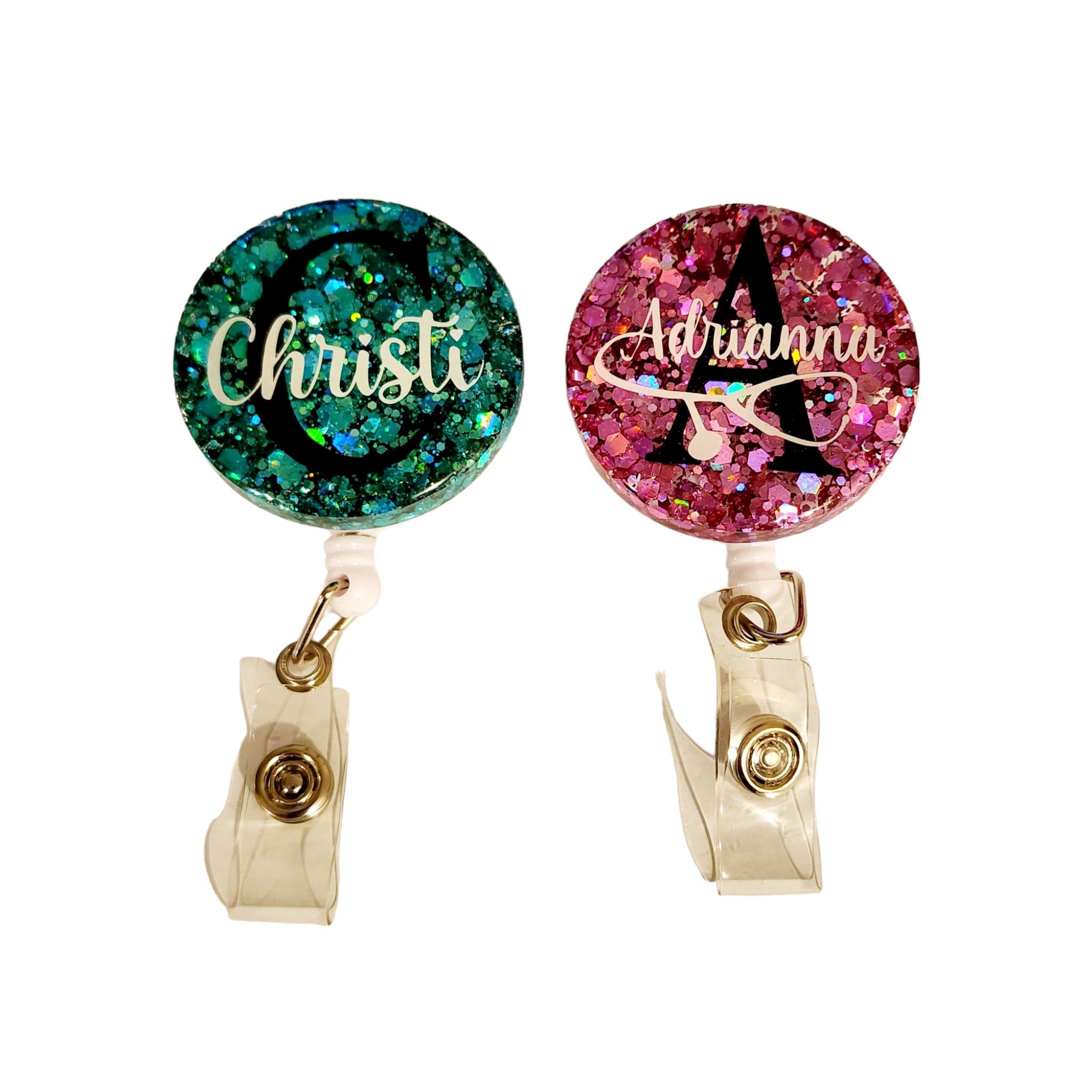 Custom glitter badge reel Gravesfamilycreations