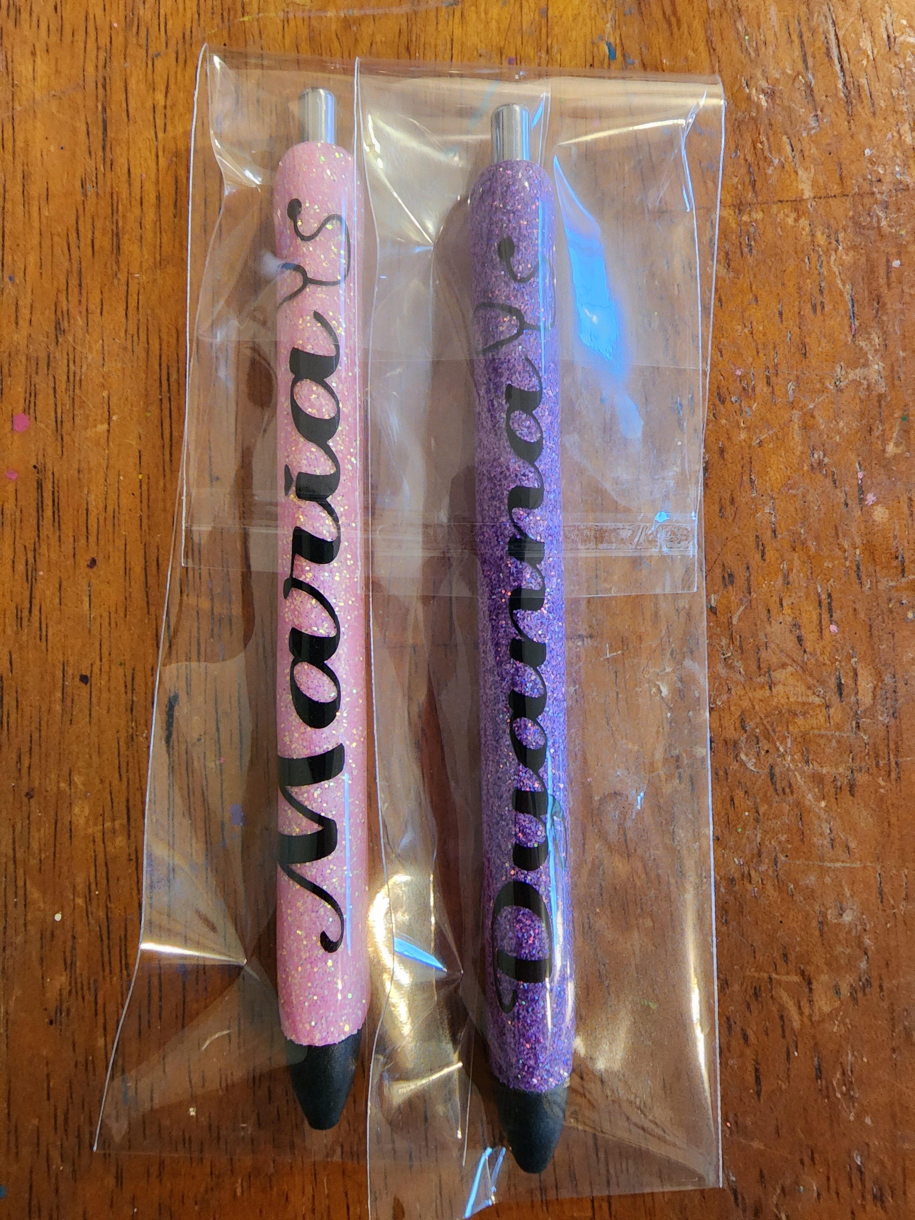 Personalized glitter gel pens