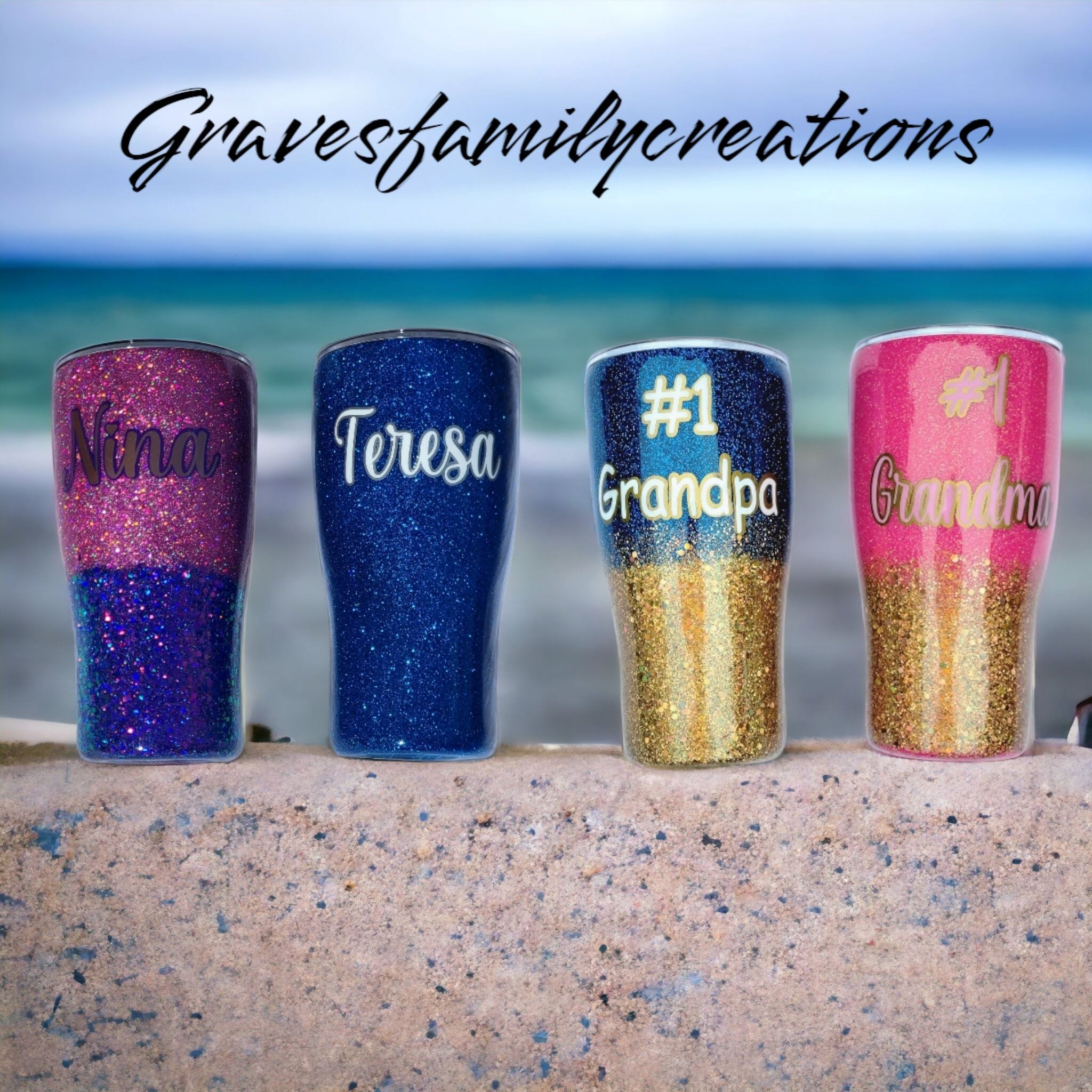 Custom glitter tumblers Tumblers Gravesfamilycreations