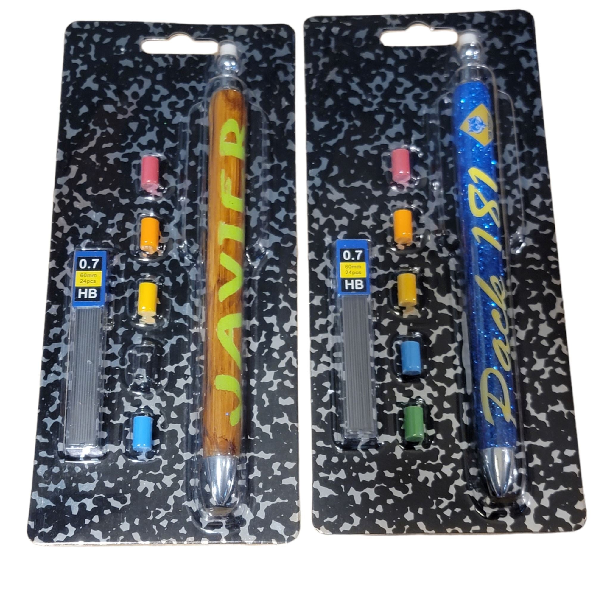 Custom glittered mechanical pencils Gravesfamilycreations