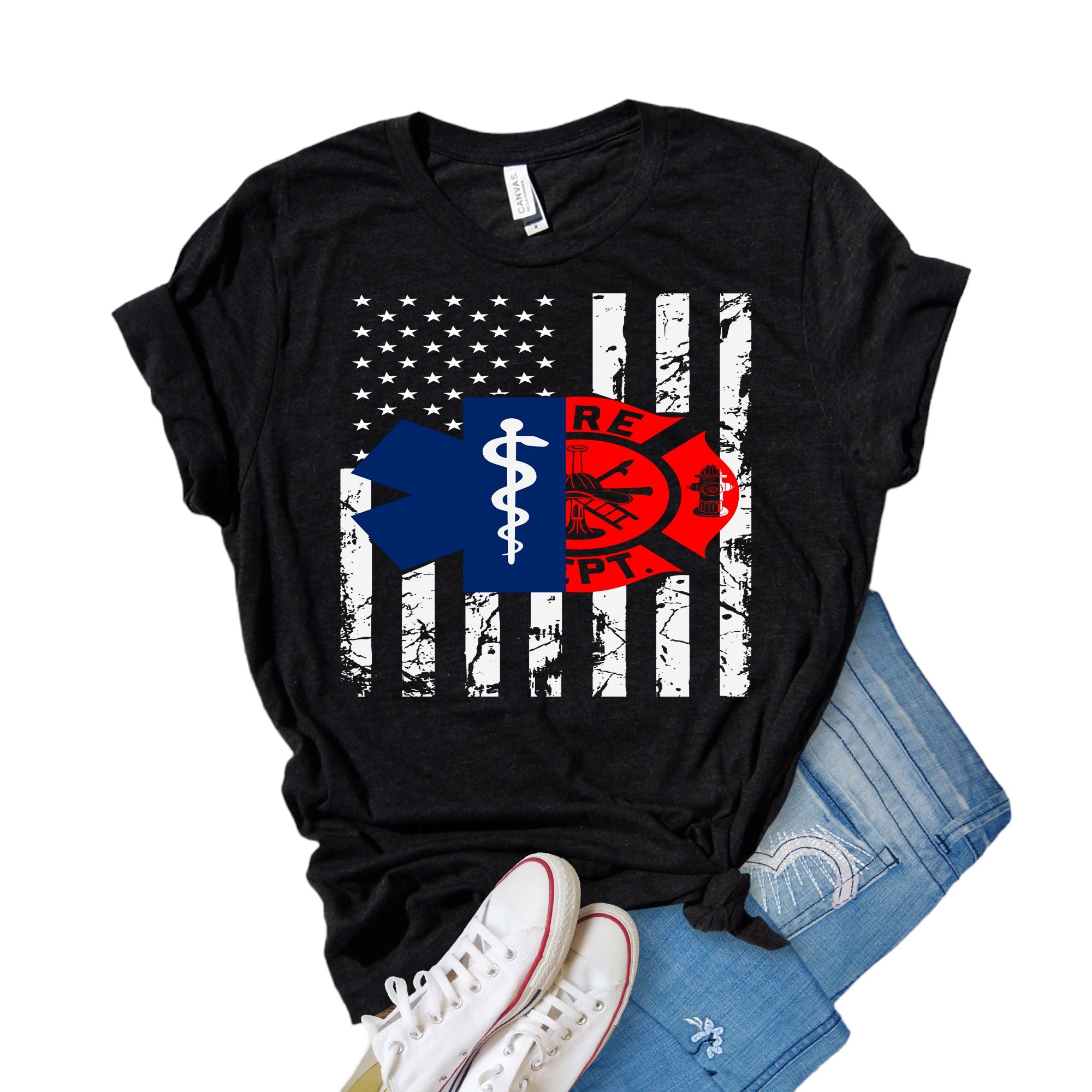 Emt fire department Tshirt Gravesfamilycreations