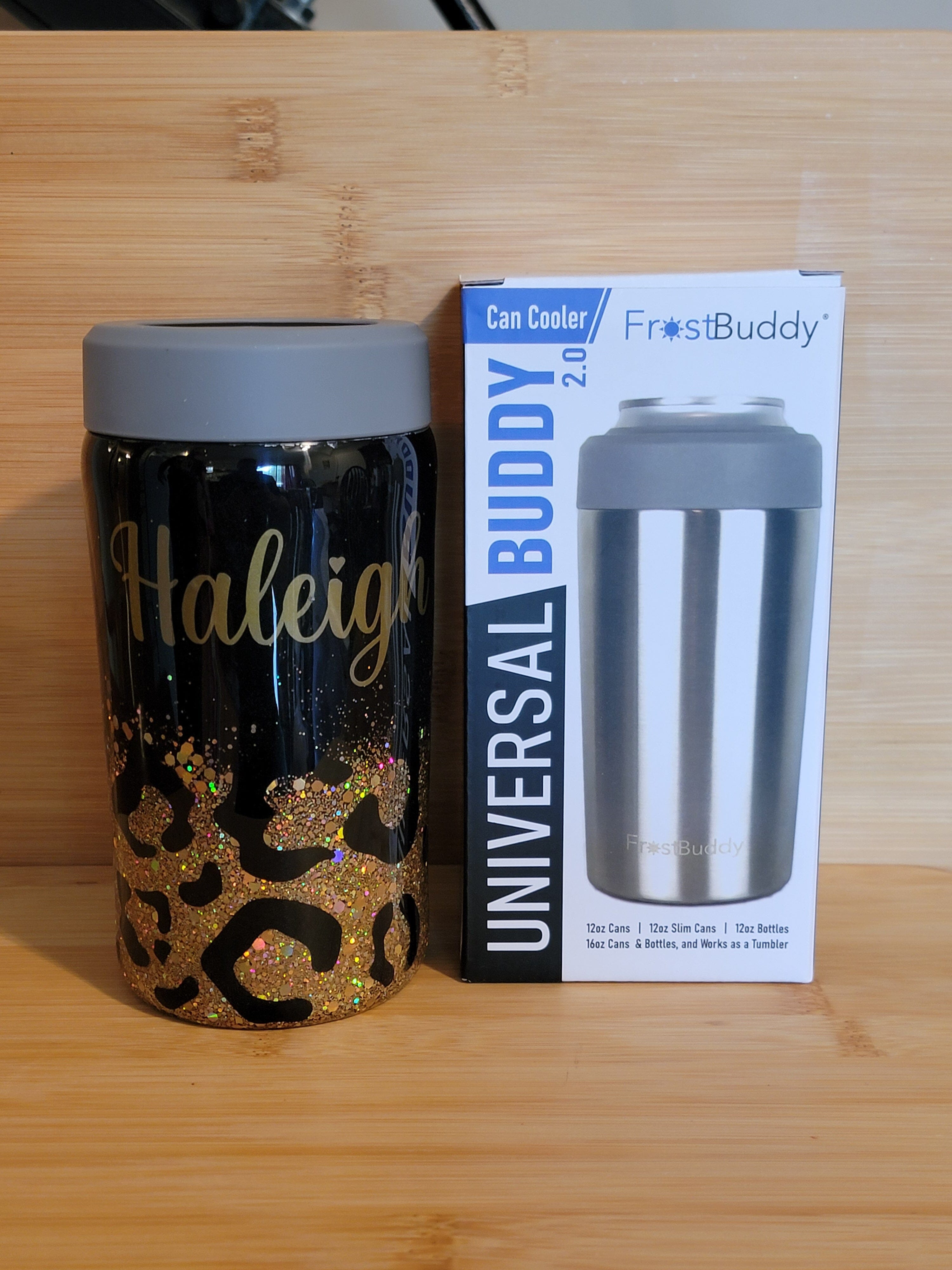 Frost Buddy Universal Can Cooler - Fits all - Stainless Steel Can Cooler  for 12 oz & 16 oz Regular or Slim Cans & Bottles - Stainless Steel