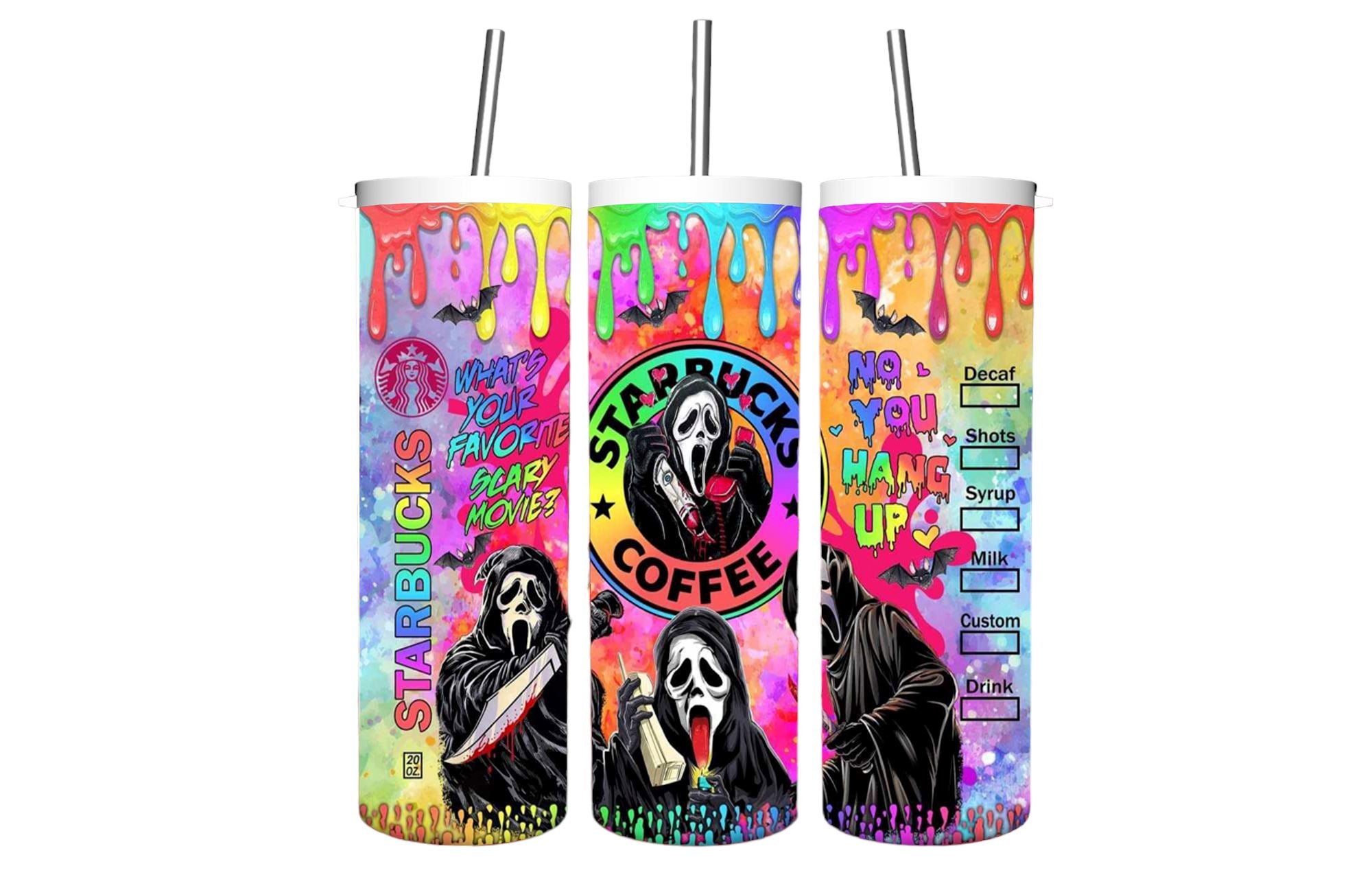 Ghost face halloween tumbler Gravesfamilycreations