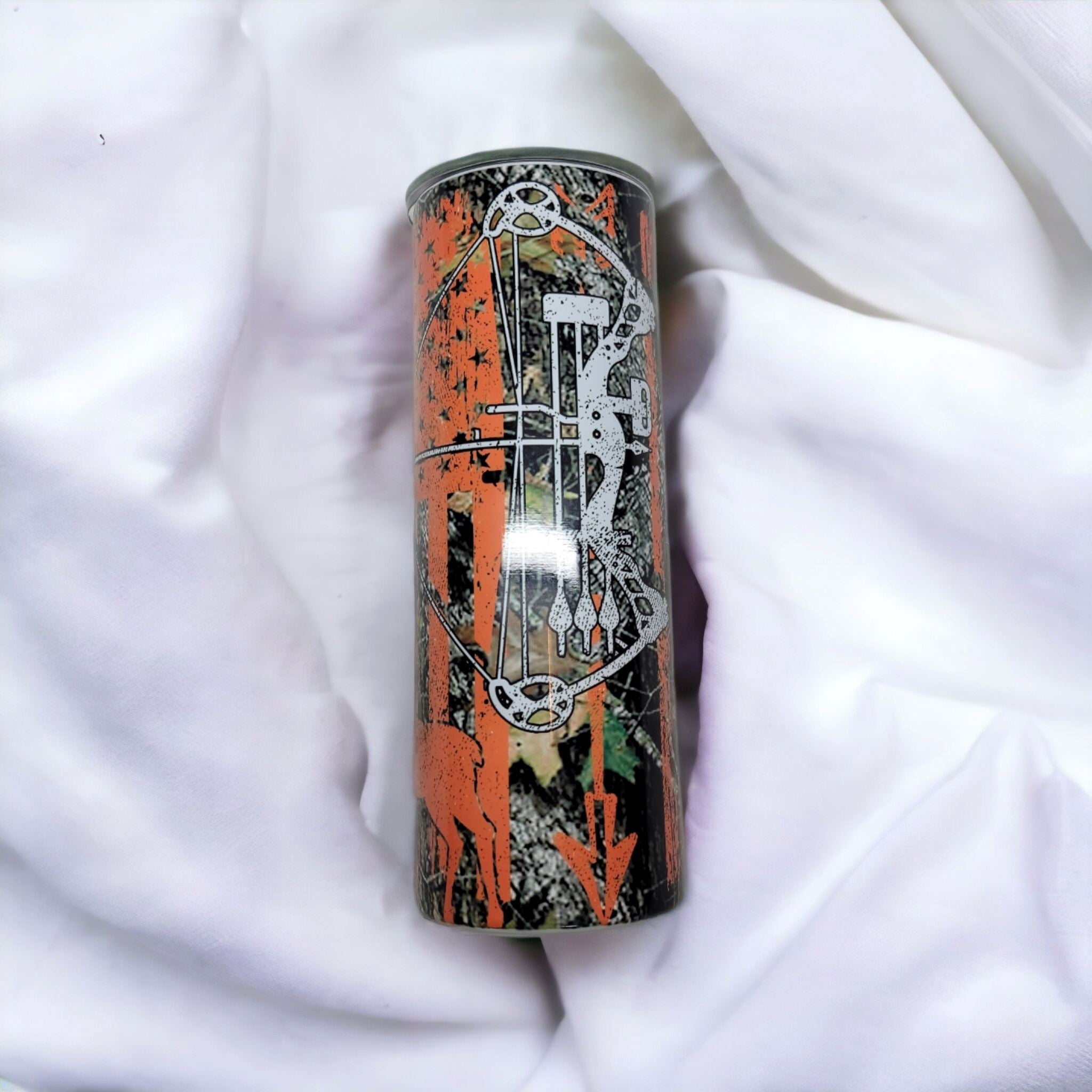 Hunting camo flag tumbler/dad gifts Gravesfamilycreations