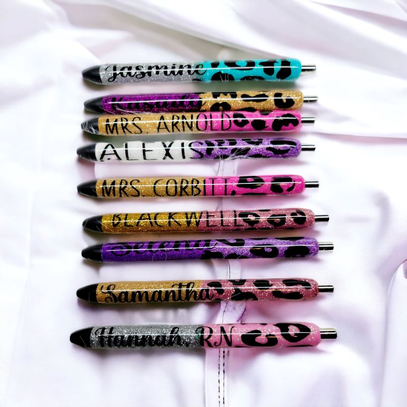 Ombre leopard print pens Gravesfamilycreations