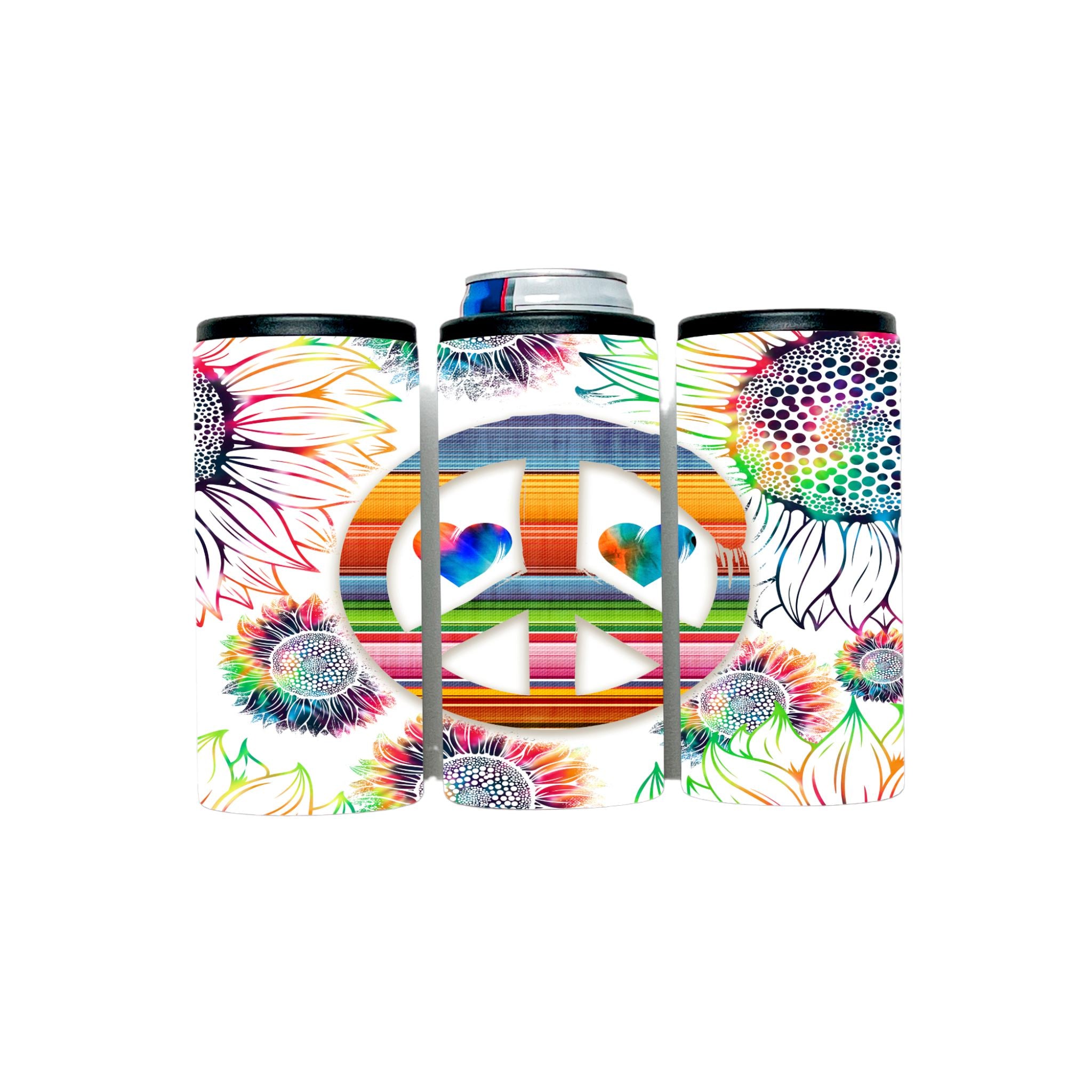 Peace love and sunflowers can cooler Gravesfamilycreations