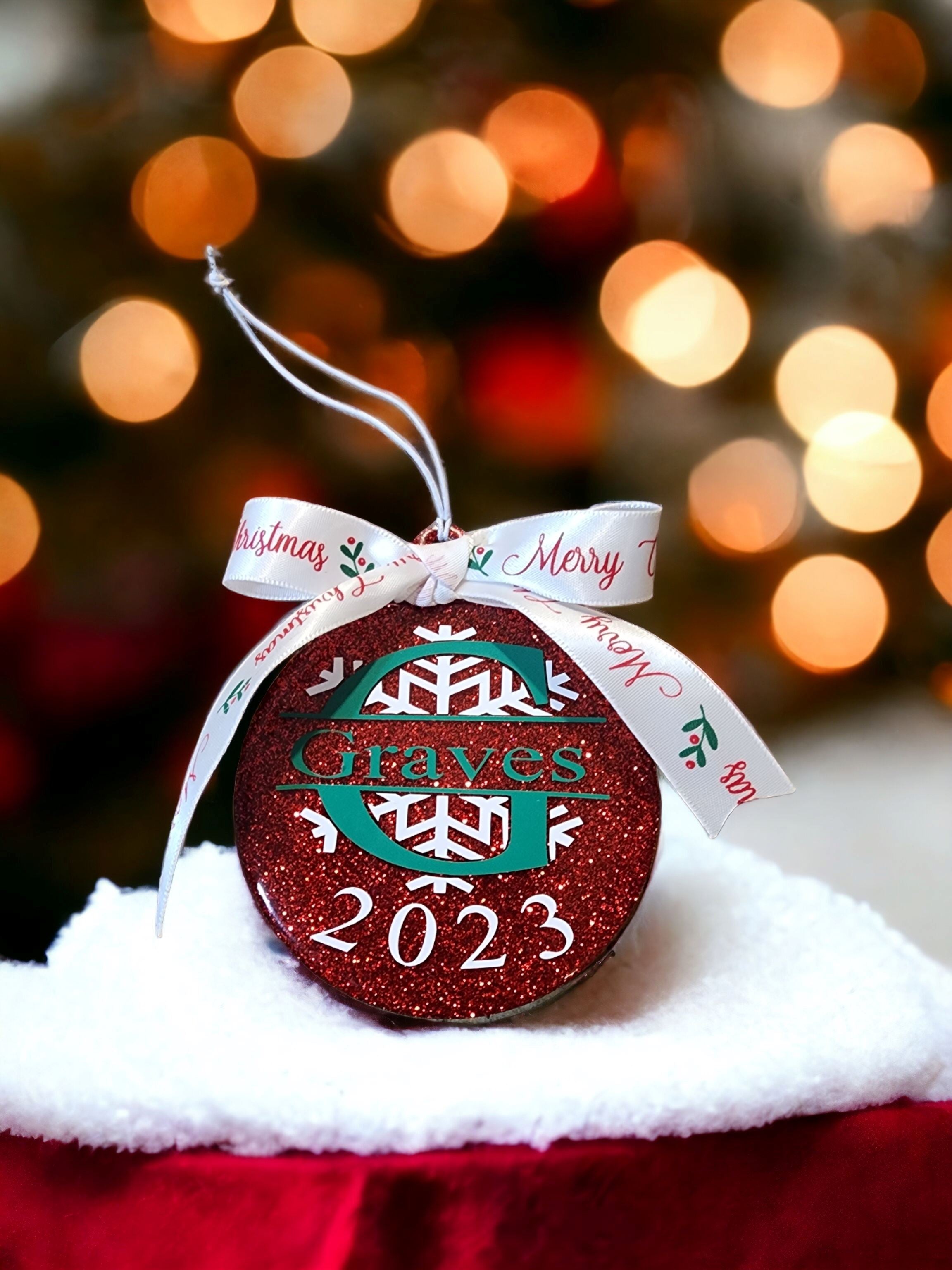 Personalized Christmas ornaments Gravesfamilycreations