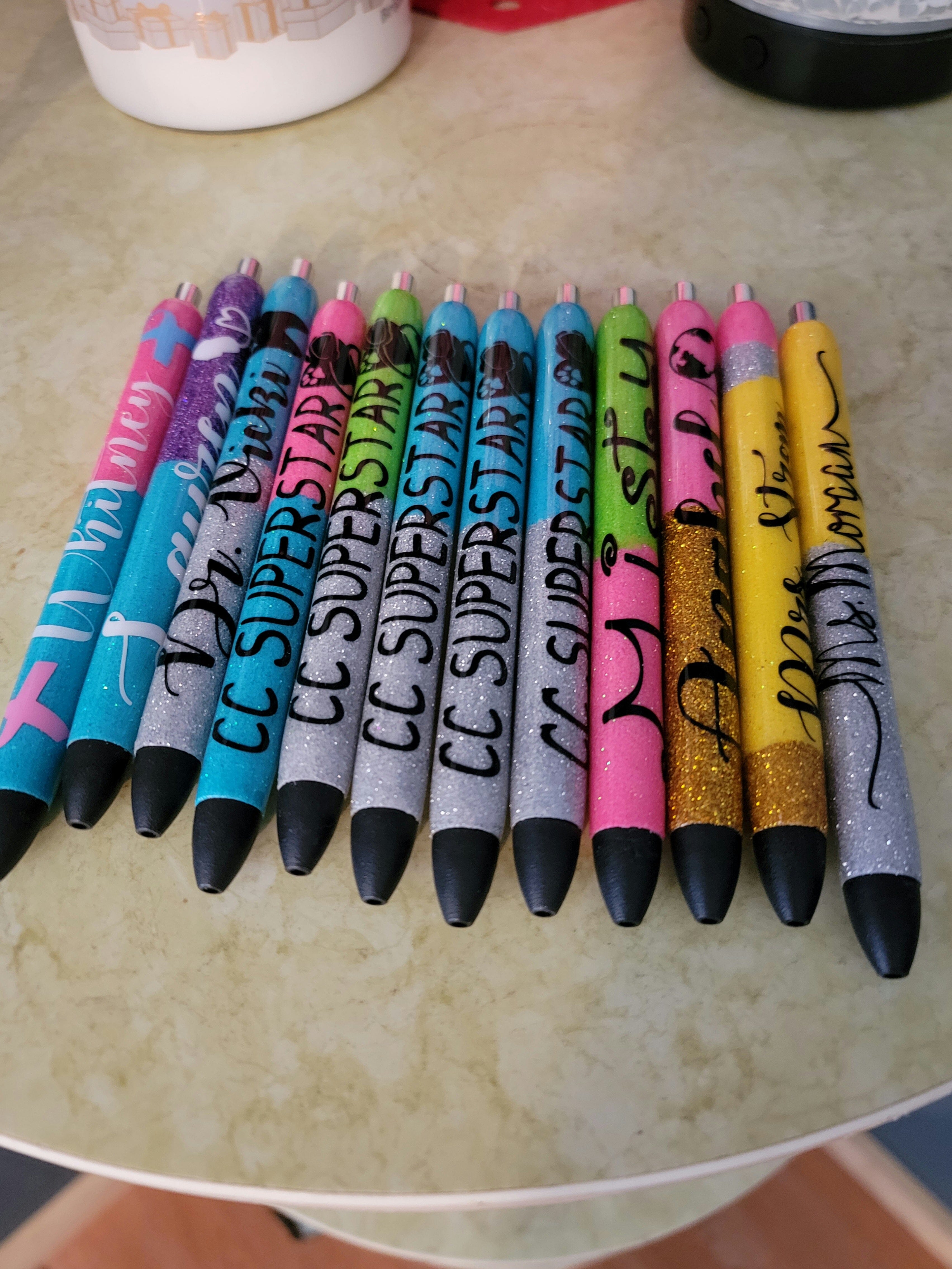 Personalized glitter pens 