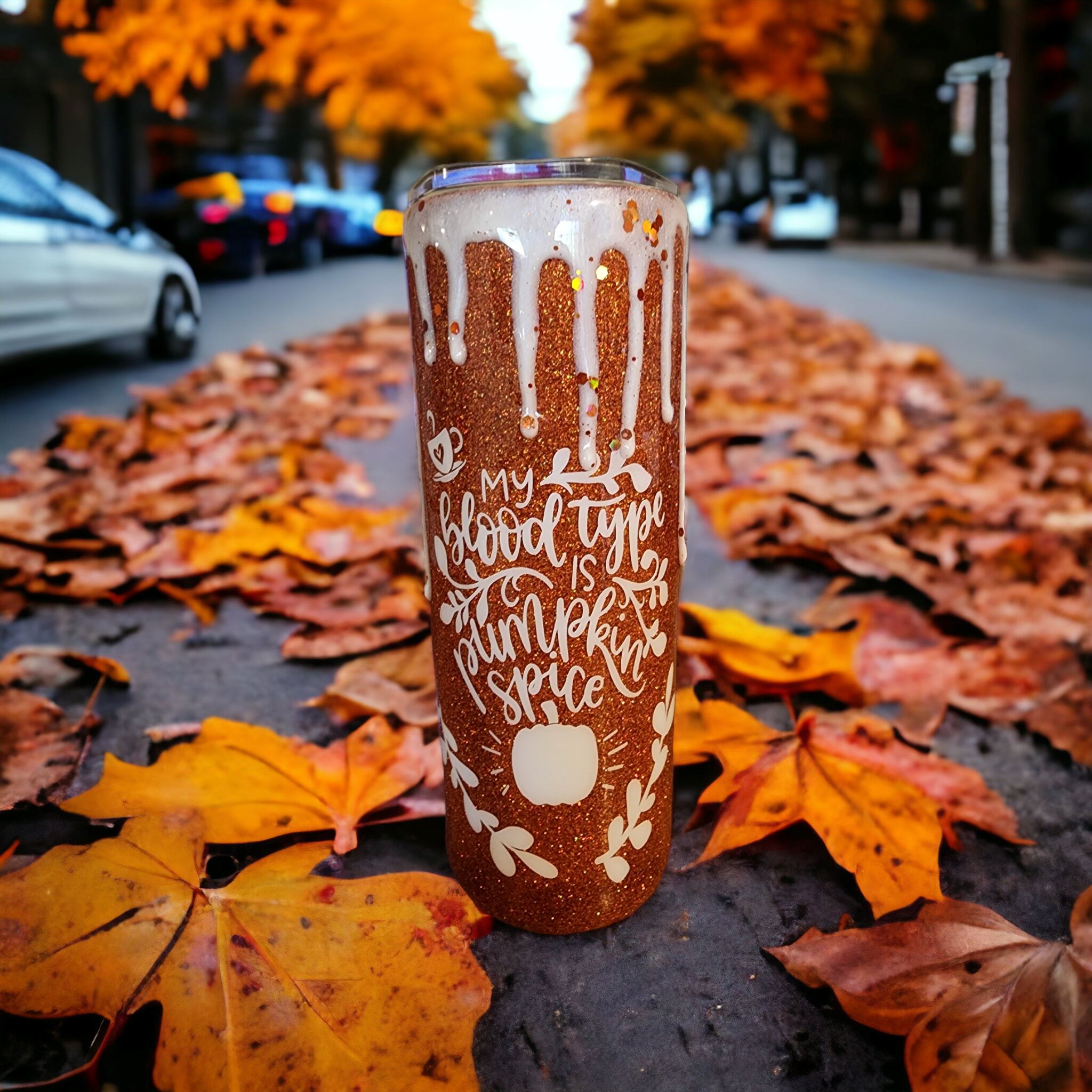 Pumkin spice 3d drip tumbler Gravesfamilycreations