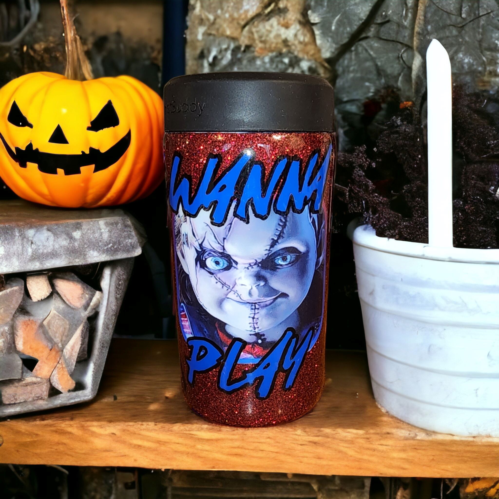Rare chucky Halloween frost buddy universal can cooler Gravesfamilycreations